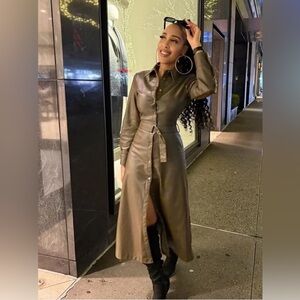 ZARA FAUX LEATHER SHIRT DRESS